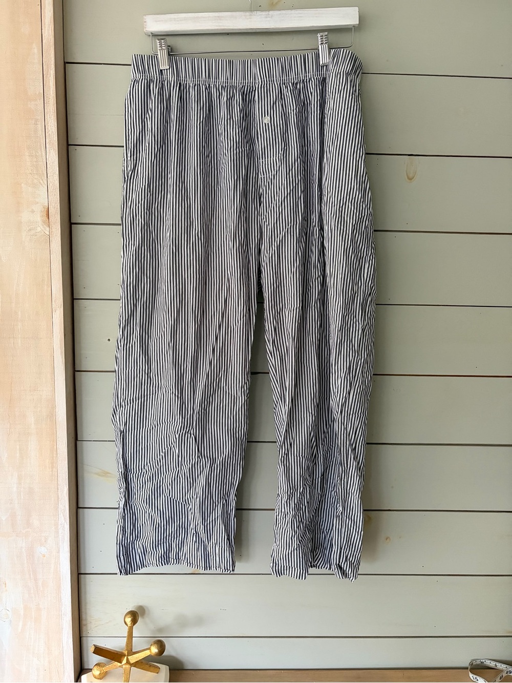 Arie by Ariella Lounge Striped Cotton Boxer Pants L/G